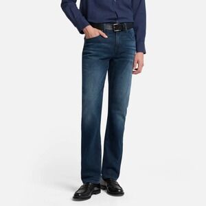 7 For All Mankind The Straight Luxe Performance Mens 33x32 Dark Wash Jeans